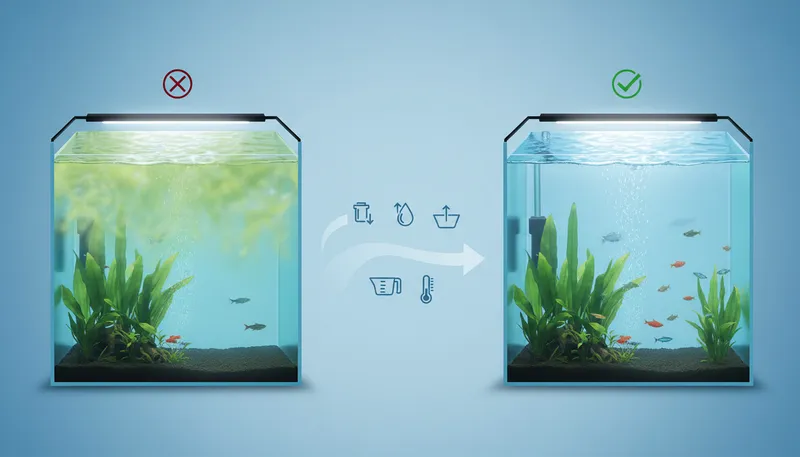 油膜を再発させない！長期的な水槽管理のコツのイメージ