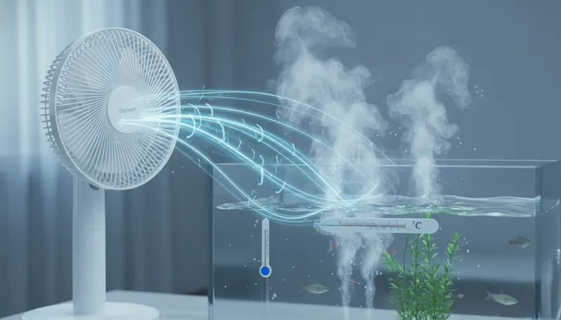 なぜサーキュレーターで水槽が冷える？気化熱冷却の基本原理のイメージ