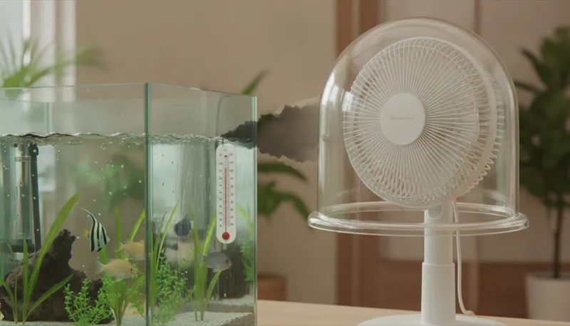 なぜあなたのサーキュレーターは水槽を冷やせない？よくある失敗と原因のイメージ