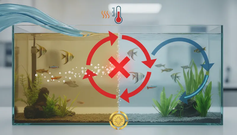 白点病の寄生虫サイクルを断ち切る！薬浴と水温管理の黄金コンビのイメージ