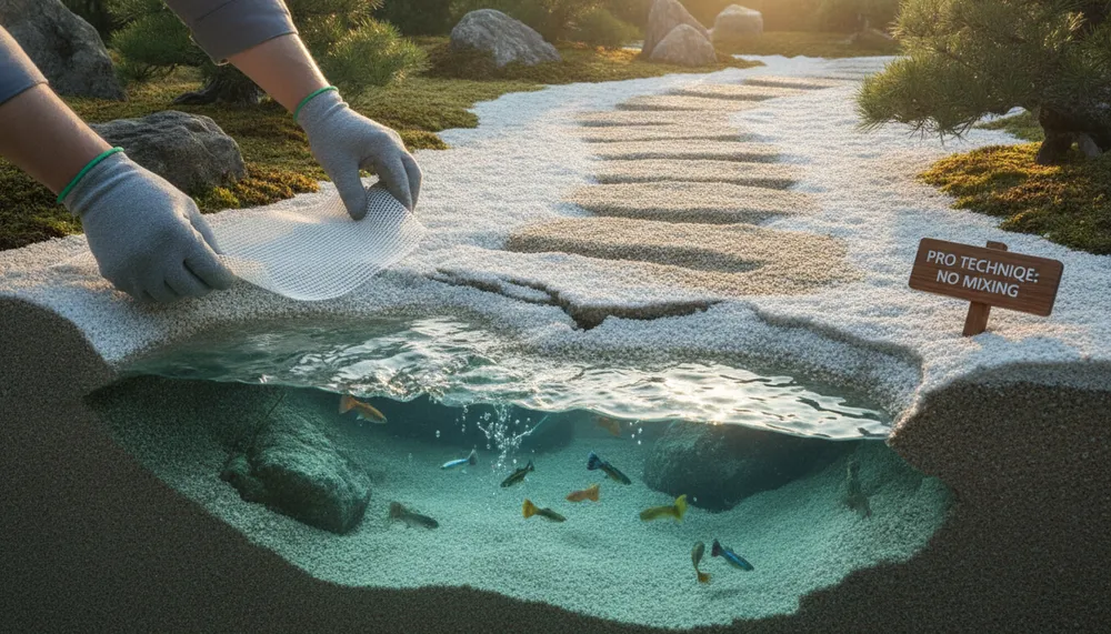 化粧砂の道がすぐ崩れる原因は魚だった？プロが実践する"絶対混ざらない"演出テクニック